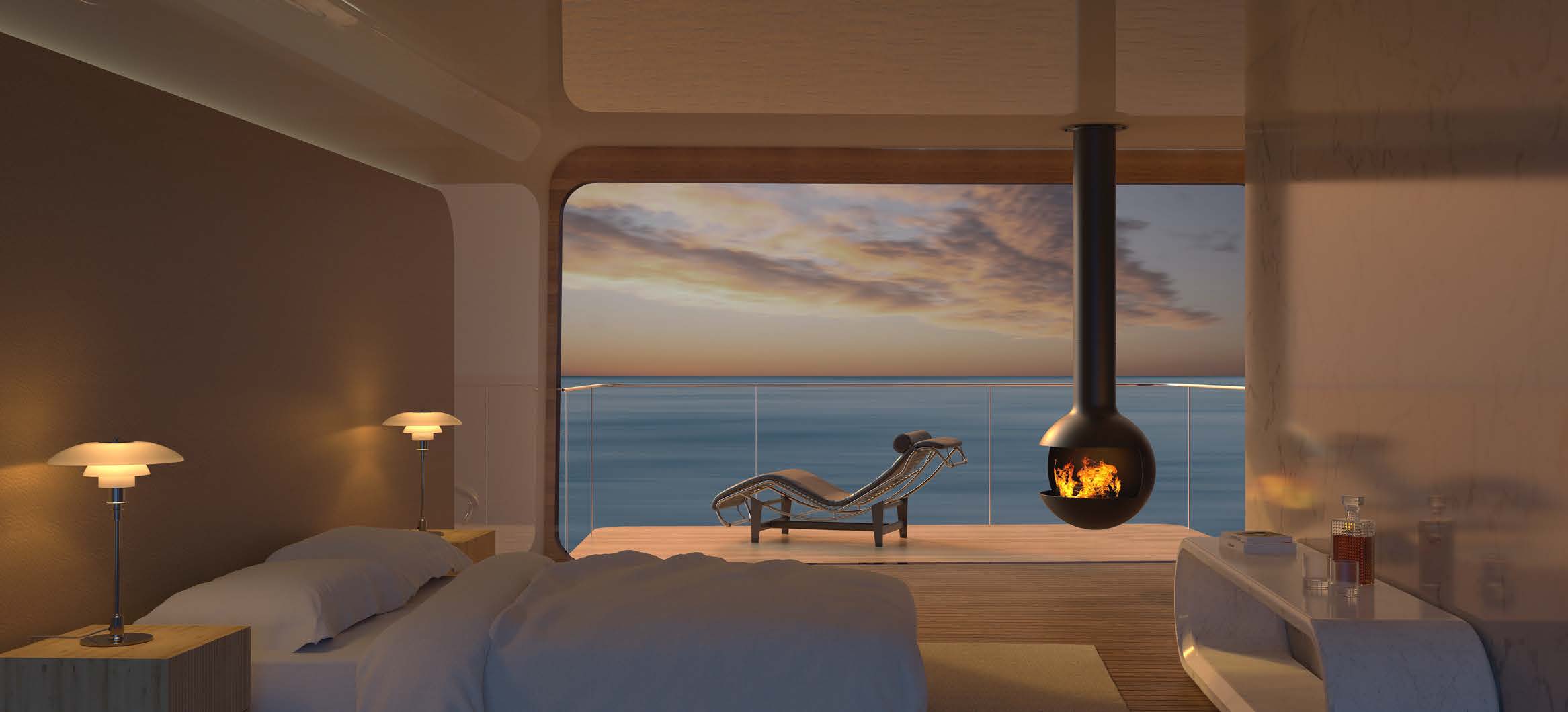 Interior Render: Owner's Cabin