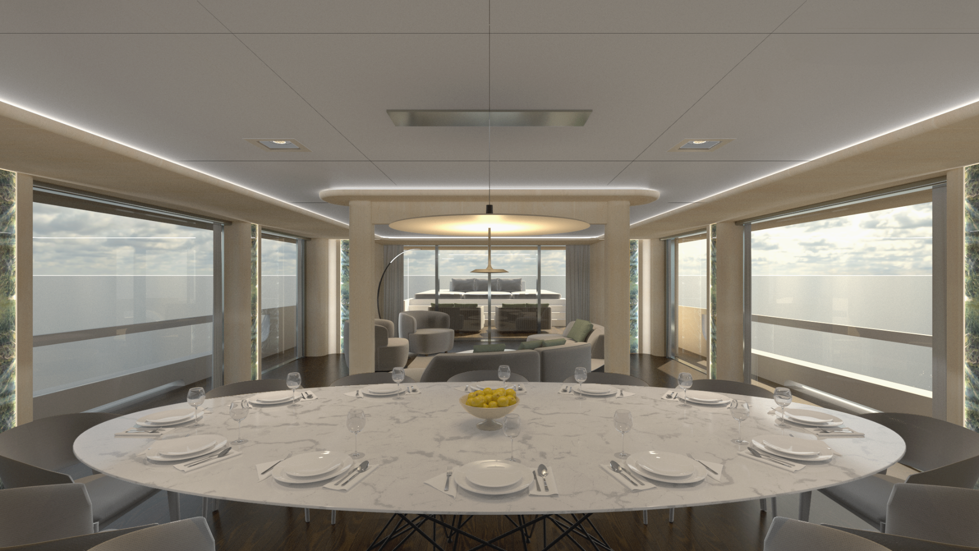 Interior Render: Main Saloon