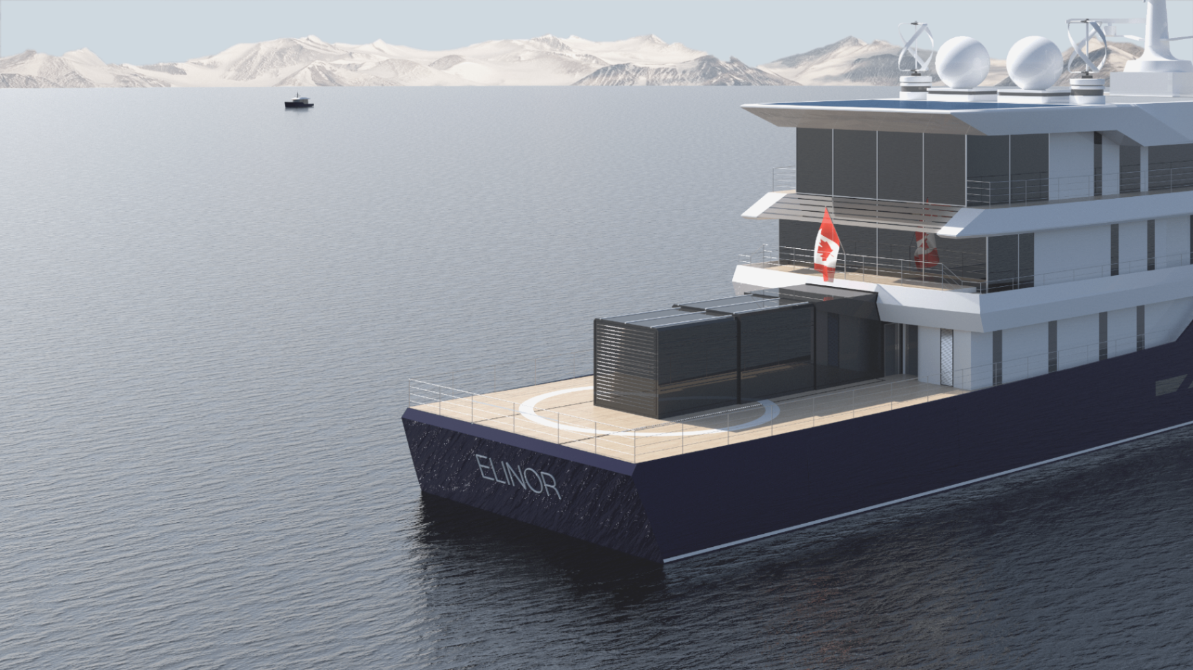 Exterior Render: Helicopter Stowed