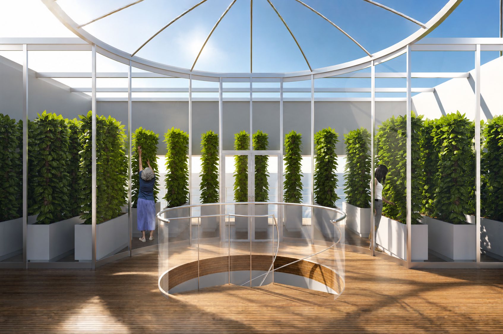 Interior Render: On-Board Hydroponic Garden