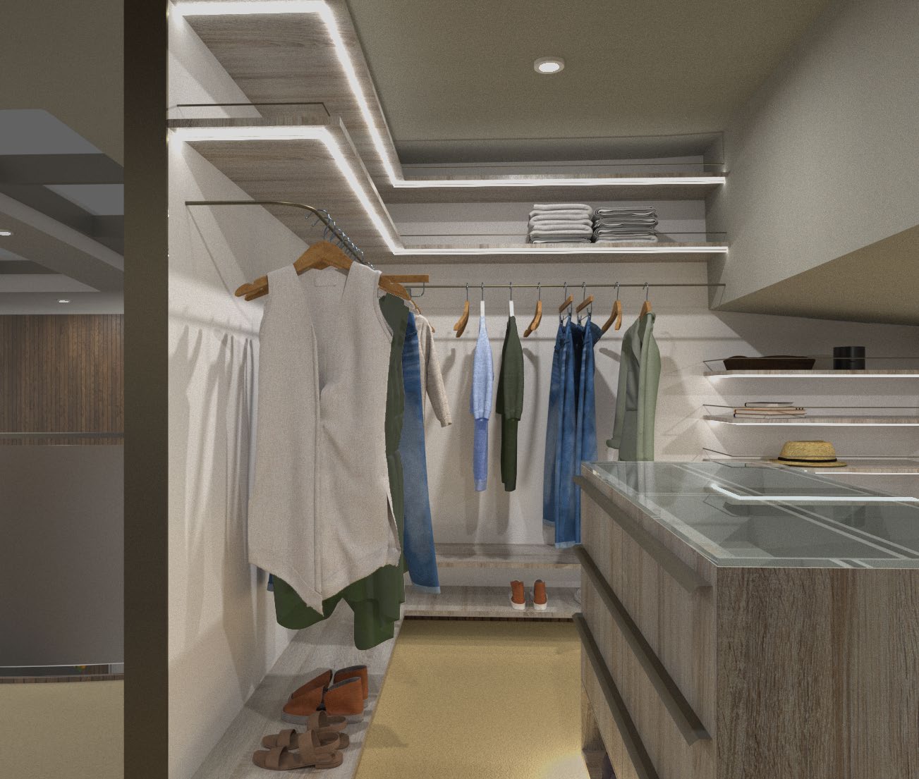 Interior Render: Owner's Cabin